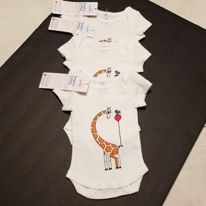 KidzStuff 3 pack bodysuits Giraffe